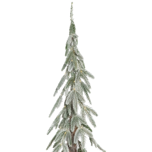 Pre-Lit Alpine Flocked Artificial Christmas Tree - 6' - Clear LED Lights