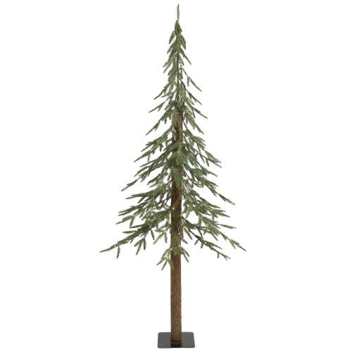 Pre-Lit Medium Alpine Artificial Christmas Tree - 6' - Clear LED Lights