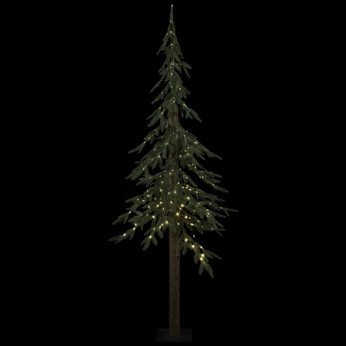 Pre-Lit Medium Alpine Artificial Christmas Tree - 6' - Clear LED Lights