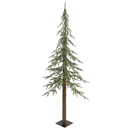 Pre-Lit Medium Alpine Artificial Christmas Tree - 6' - Clear LED Lights