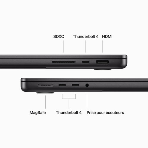 Apple MacBook Pro 14.2" (Fall 2023) - Space Black (Apple M3 Max / 1TB SDD / 36GB RAM) - French by APPLE - Open Box condition - Image 4
