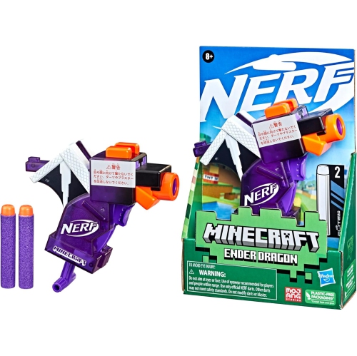 Mini foudroyeur Nerf MicroShots Minecraft Ender Dragon de Hasbro, modèle Minecraft Dragon Mob