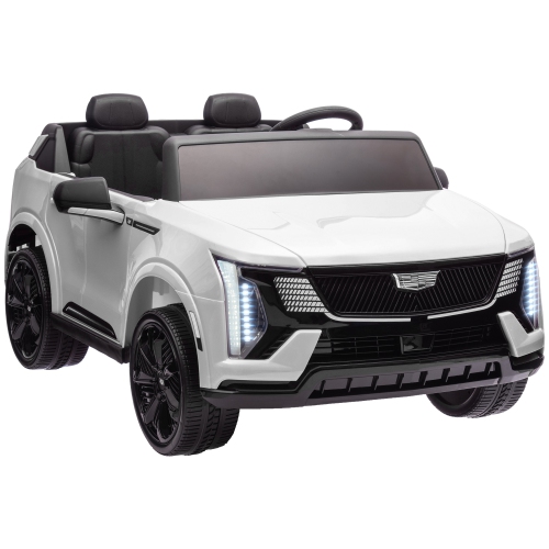 Qaba 2-Seater Ride on Car, 12V 10AH Cadillac Escalade Licensed Battery Powered Kids Electric Car with Remote Control, 4 Spring Suspension Wheels,