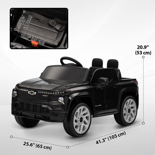 Qaba 12V Electric Car for Kids, Chevrolet Silverado Licensed Ride on Car with Back Storage, Remote, Spring Suspensions, Soft Start, Convenient