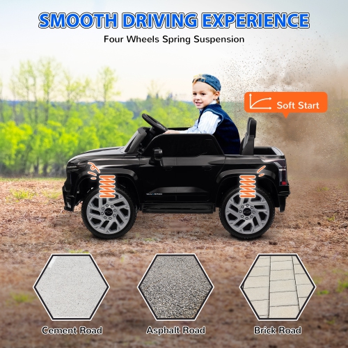 Qaba 12V Electric Car for Kids, Chevrolet Silverado Licensed Ride on Car with Back Storage, Remote, Spring Suspensions, Soft Start, Convenient