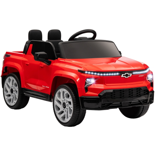 Qaba 12V Electric Car for Kids, Chevrolet Silverado Licensed Ride on Car with Back Storage, Remote, Spring Suspensions, Soft Start, Convenient