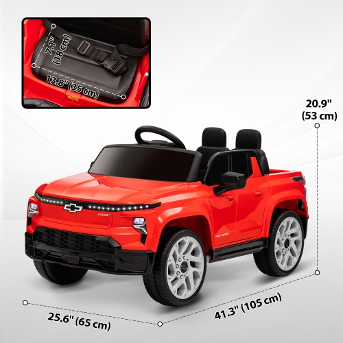 Qaba 12V Electric Car for Kids, Chevrolet Silverado Licensed Ride on Car with Back Storage, Remote, Spring Suspensions, Soft Start, Convenient