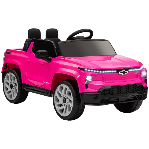 Qaba 12V Electric Car for Kids, Chevrolet Silverado Licensed Ride on Car with Back Storage, Remote, Spring Suspensions, Soft Start, Convenient