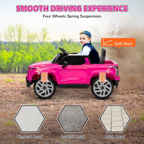 Qaba 12V Electric Car for Kids, Chevrolet Silverado Licensed Ride on Car with Back Storage, Remote, Spring Suspensions, Soft Start, Convenient