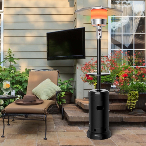 COSTWAY  50000 Btu Propane Patio Heater Standing Lp Gas Steel With Wheels