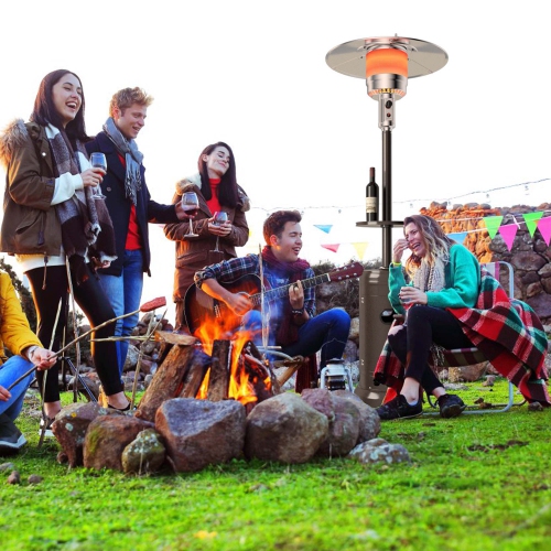 Costway 50000 BTU Propane Patio Heater Standing LP Gas Steel with Wheels