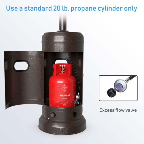 Costway 50000 BTU Propane Patio Heater Standing LP Gas Steel with Wheels