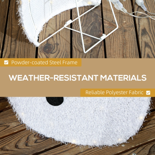 Outsunny Lighted Snowman Christmas Decoration, 2.5FT Light Up Christmas Snowman with 56 LED Lights, Stakes, Zip Ties for Indoor, Outdoor, Yard, Lawn,