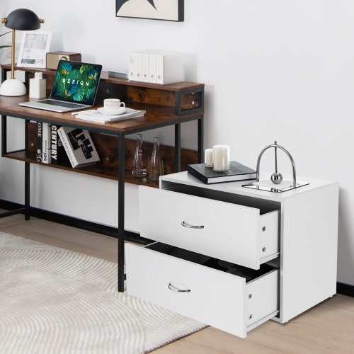 Costway 2-Drawer Dresser Stackable Horizontal Storage Organizer w/Handles