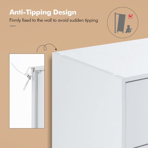 Costway 2-Drawer Dresser Stackable Horizontal Storage Organizer w/Handles