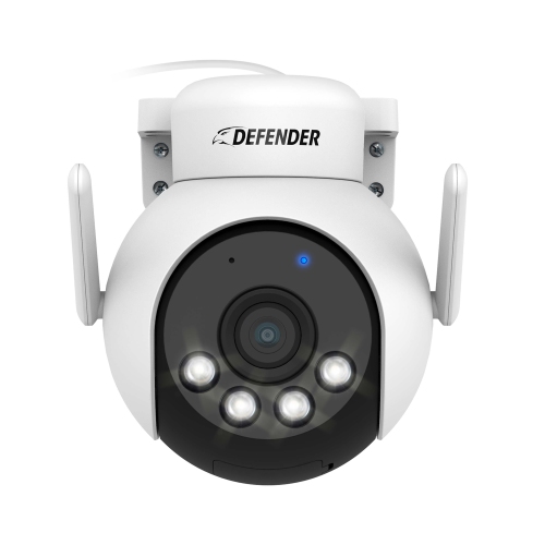 AI POWERED Defender 4K Everwatch PTZ Plug-in Security Camera Outdoor, SMART Human Detection, Criminal Deterrence, WIFI 6/Bluetooth, Color Night Vision