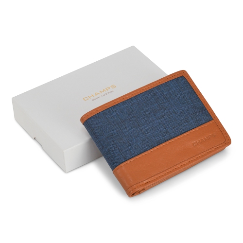 Denim Collection - Leather Center Wing Wallet