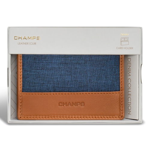 Collection denim – porte-cartes en cuir