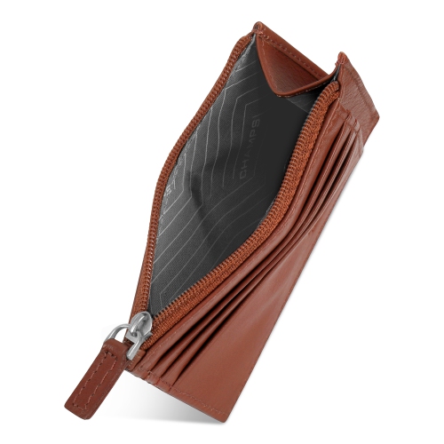 Onyx Collection - Leather Zip Card Case