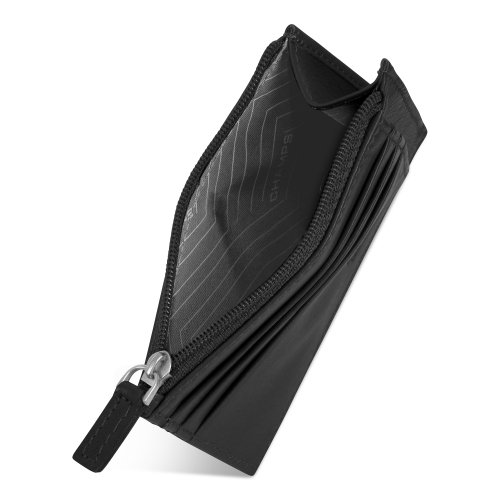 Onyx Collection - Leather Zip Card Case