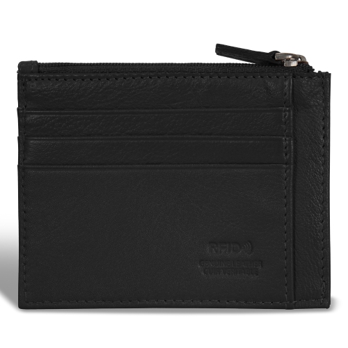 Onyx Collection - Leather Zip Card Case