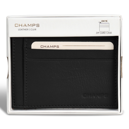 Onyx Collection - Leather Zip Card Case