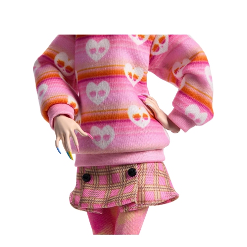 LIMITED EDITION Monster High Wednesday Doll and Accessories, Enid Sinclair Collectible in Pink Fashion with Beret and Backpack, Doll Stand