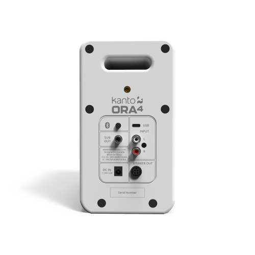 Kanto – haut-parleurs de référence alimentés 140 W ORA4 avec entrée USB-C et Bluetooth – Blanc, paire
