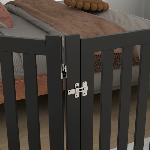 PawHut – barrière pliable pour chien avec porte, barrière pour animal de compagnie autonome à 3 panneaux avec pieds de soutien, parc intérieur pour