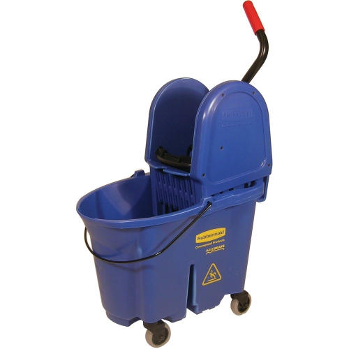 Rubbermaid – seau à vadrouille commercial WaveBrake avec essoreuse à pression vers le bas, 35 pintes, bleu, FG757888BLUE