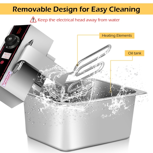 Costway Commercial Deep Fryer, 3400W Electric Countertop Fryer with Dual Large Tanks, 2 Baskets & 2 Lids, Stainless Steel Hot Oil Cooker with