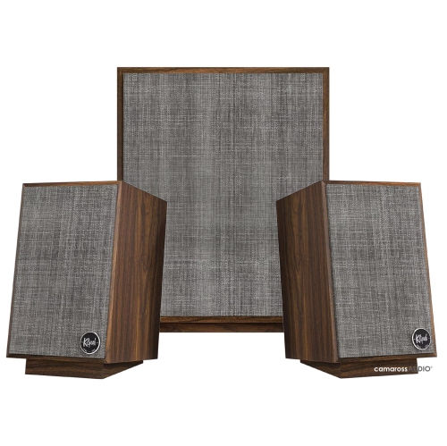 SYSTÈME DE HAUT-PARLEURS MULTIMÉDIAS HERITAGE PRO MEDIA 2,1 DE KLIPSCH - NOYER - BOÎTE OUVERTE