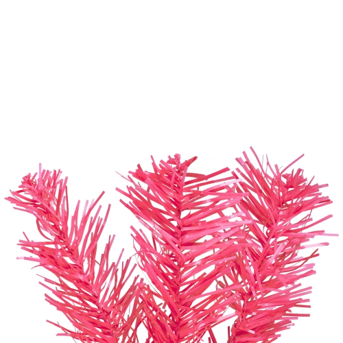 Artificial Tinsel Christmas Tree - 7' - Pink - Unlit