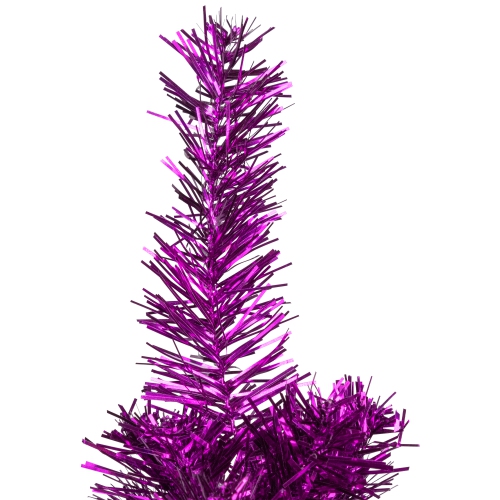 Artificial Tinsel Christmas Tree - 7' - Purple - Unlit