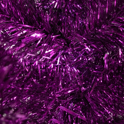 Artificial Tinsel Christmas Tree - 7' - Purple - Unlit