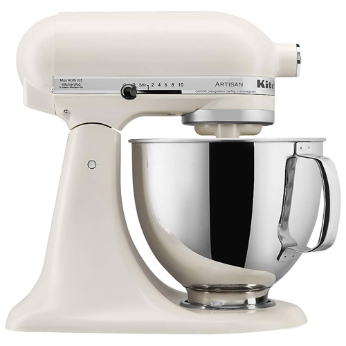 Batteur sur socle à tête inclinable Artisan de KitchenAid - 5 pte - 325 W - Blanc porcelaine