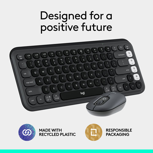 Clavier et souris optique Bluetooth POP de Logitech - Graphite/Blanc cassé - Anglais