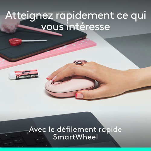 Clavier et souris optique Bluetooth POP de Logitech - Rose/Blanc cassé - Anglais