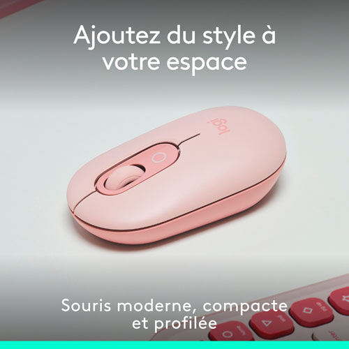 Souris optique Bluetooth POP Mouse de Logitech - Rose