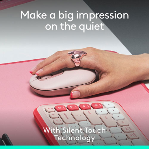 Souris optique Bluetooth POP Mouse de Logitech - Rose