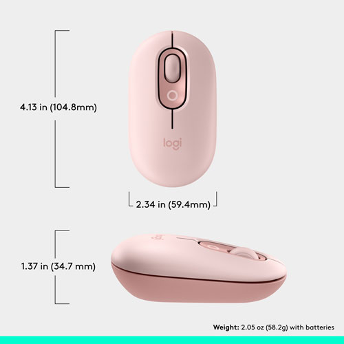 Souris optique Bluetooth POP Mouse de Logitech - Rose