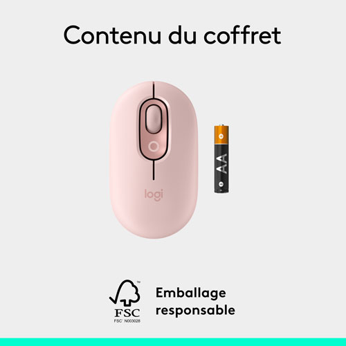 Souris optique Bluetooth POP Mouse de Logitech - Rose