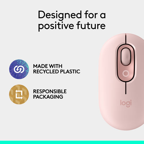 Souris optique Bluetooth POP Mouse de Logitech - Rose