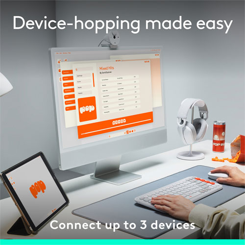 Logitech POP Icon Keys Bluetooth Keyboard - Orange/Off-White - English