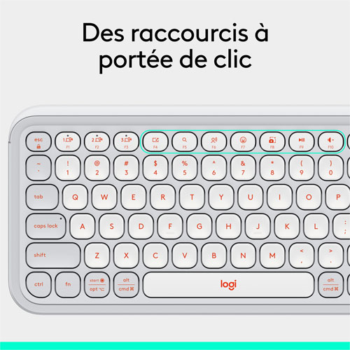 Logitech POP Icon Keys Bluetooth Keyboard - Orange/Off-White - English