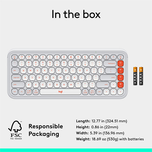 Logitech POP Icon Keys Bluetooth Keyboard - Orange/Off-White - English