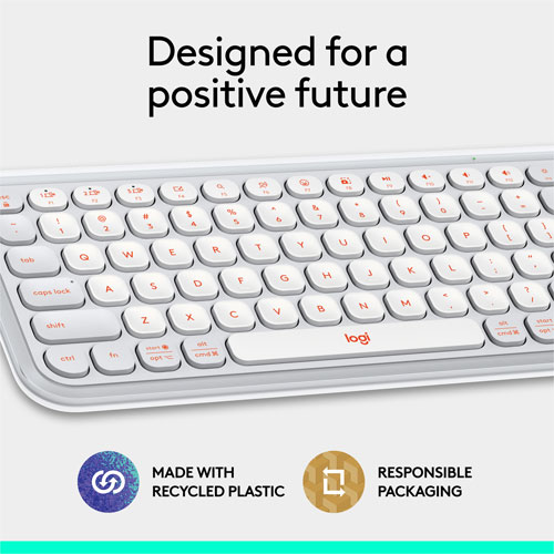 Logitech POP Icon Keys Bluetooth Keyboard - Orange/Off-White - English