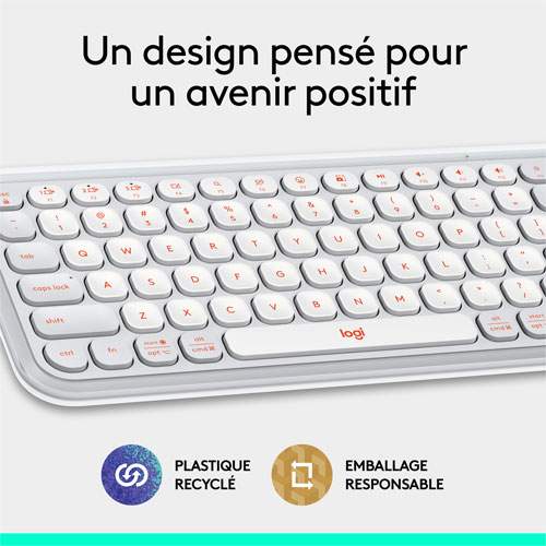 Logitech POP Icon Keys Bluetooth Keyboard - Orange/Off-White - English
