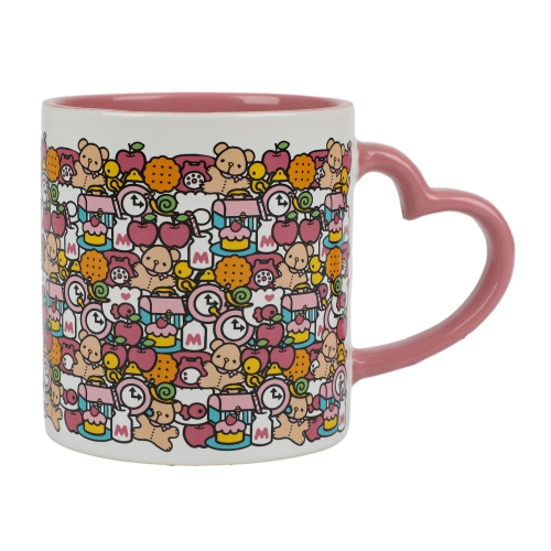 Tasse Hello Kitty avec poignée en forme de coeur rose – Tasse en céramique 16 oz