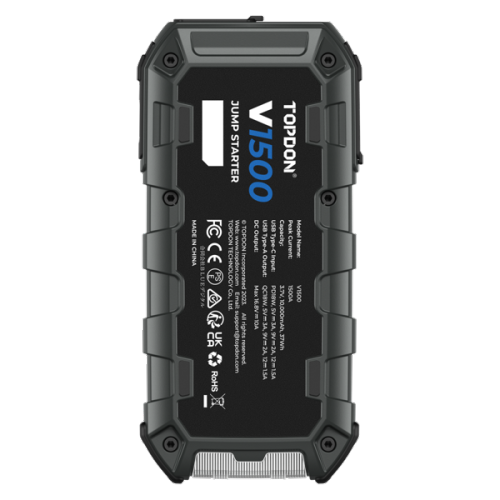 Topdon V1500, 1500A Jump Starter & Booster, Power Bank & Flashlight